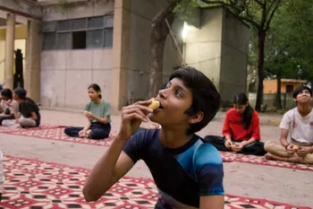 Children smiling in a rural Indian village
