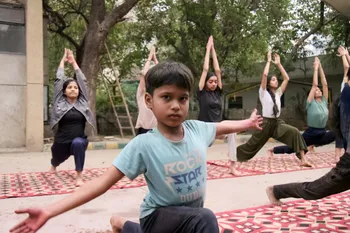 Children smiling in a rural Indian village